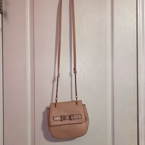 PINK CROSSBODY PURSE WITH PINK SPARKLY BOW